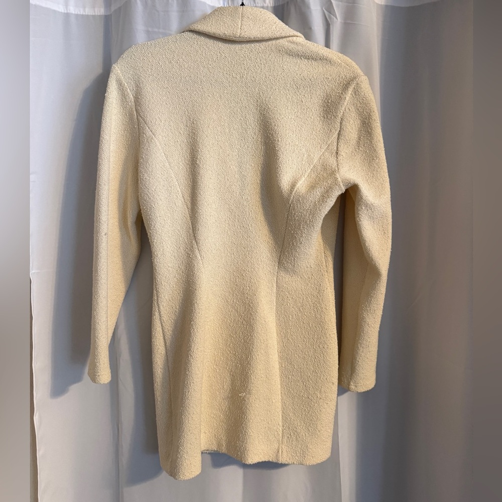 Vintage Bettina Riedel Cream Blazer Dress Petite S USA 90s - Picture 8 of 11